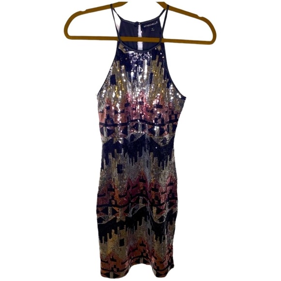 My Michelle tribal sequin halter dress - Picture 1 of 8
